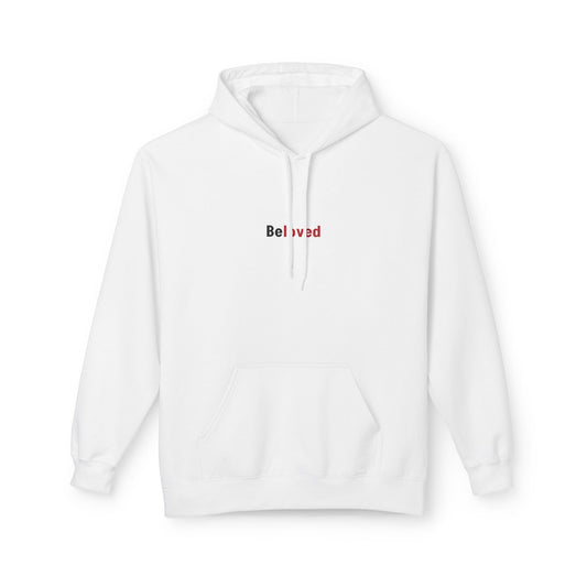 Jesus Cross/1 John 4:19 White Beloved Hoodie