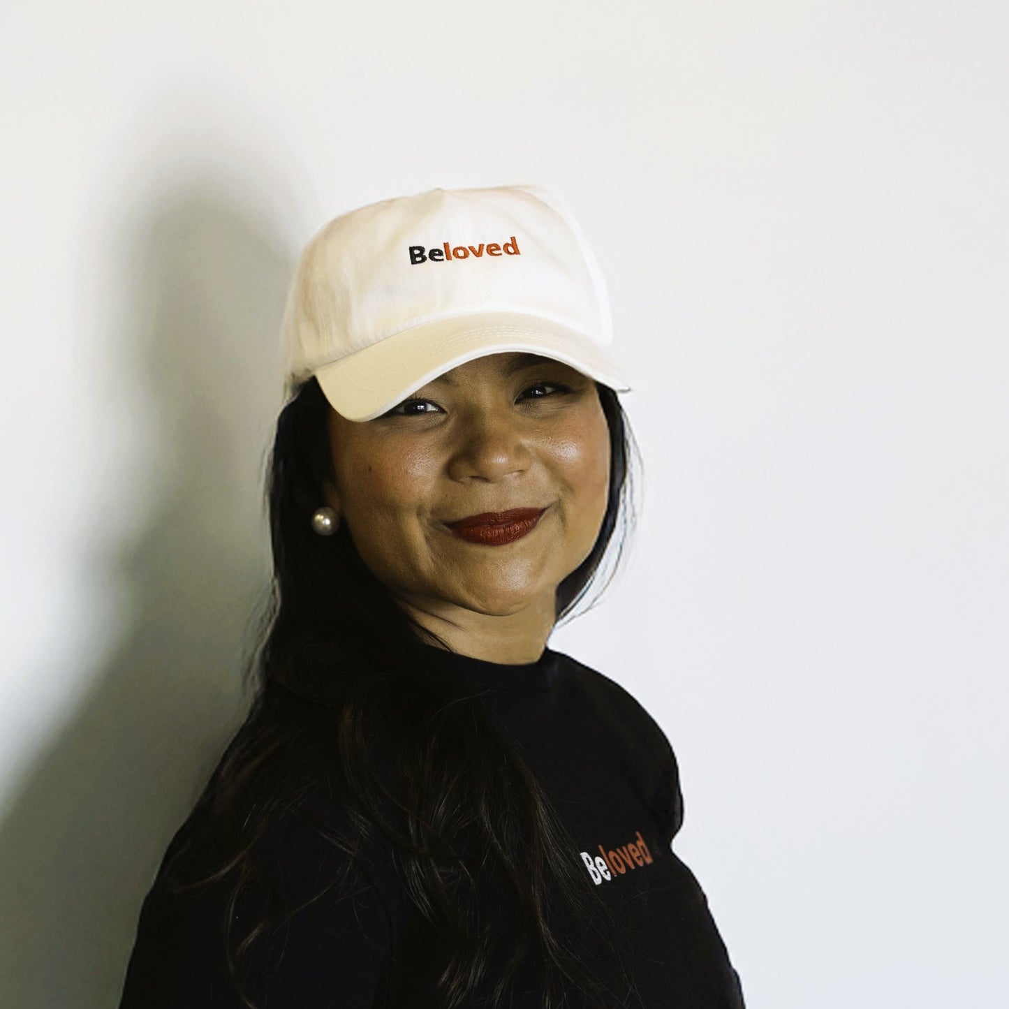 Embroided Adjustable White Beloved Baseball Hat