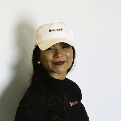 Embroided Adjustable White Beloved Baseball Hat