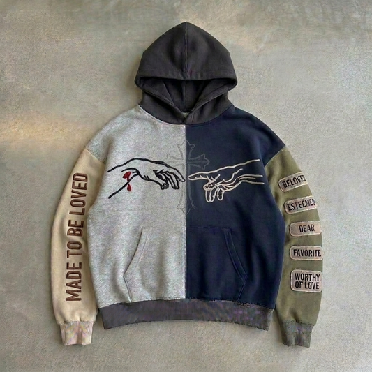1 JOHN 4:19 Color Block Hoodie