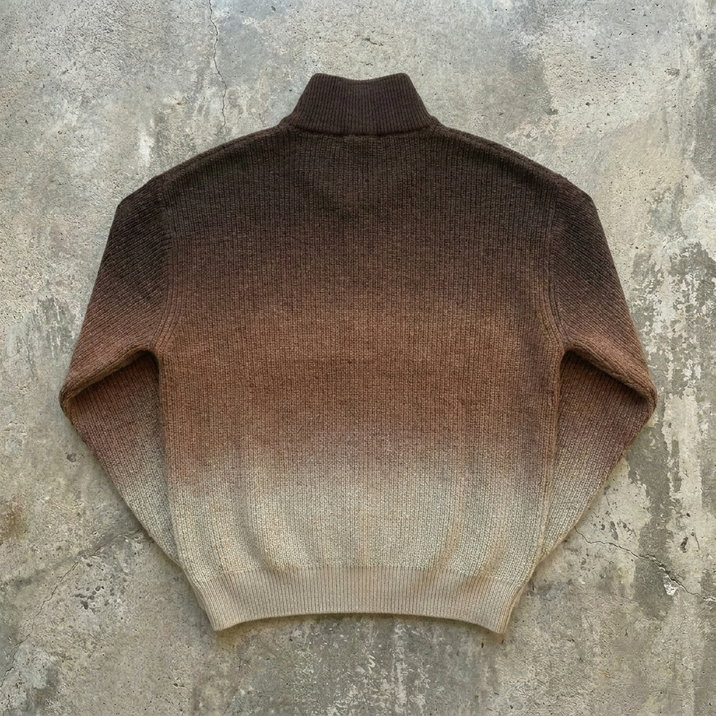Earthy Ombre Gods Child Quarter-Zip Sweater