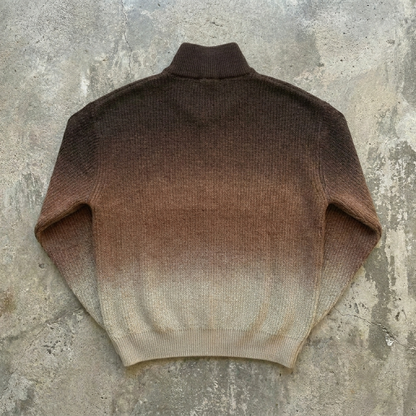 Earthy Ombre Gods Child Quarter-Zip Sweater