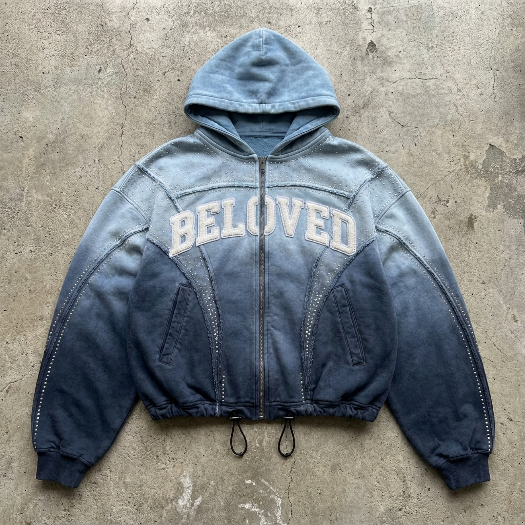 Vintage Wash Stubbed Beloved Zip Hoodie
